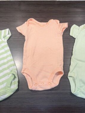 Carter's Peach Stripe Short-Sleeve Baby Bodysuit